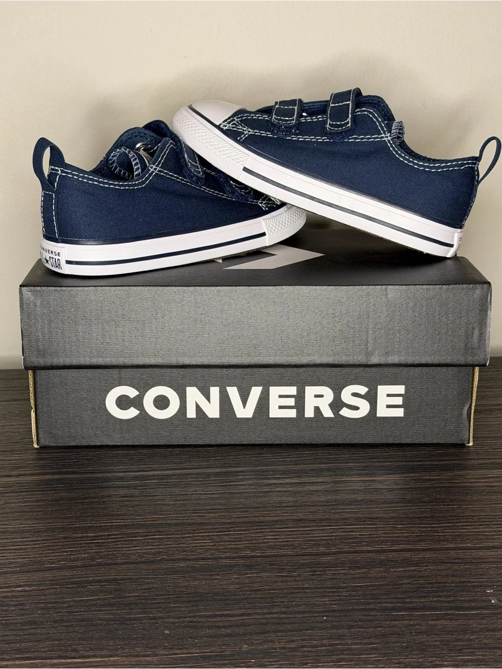 Converse Navy and White Kids Low-Top Sneakers